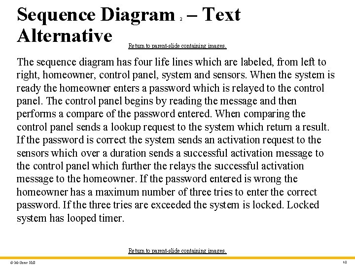 Sequence Diagram – Text Alternative 2 Return to parent-slide containing images. The sequence diagram