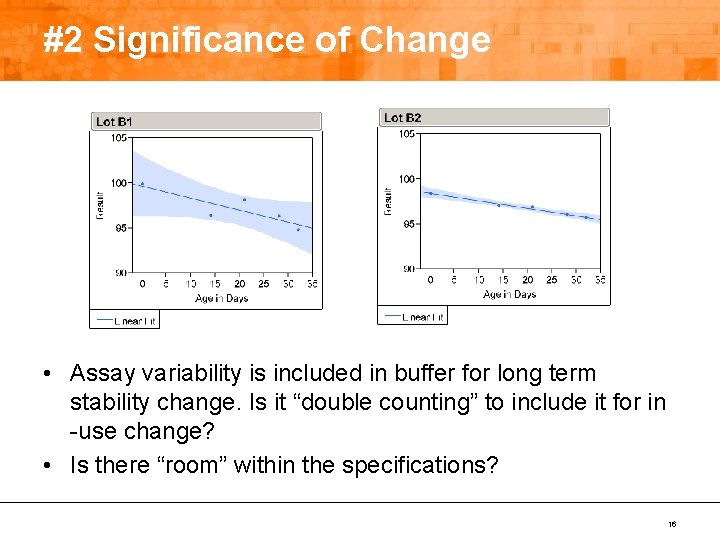 #2 Significance of Change • Assay variability is included in buffer for long term