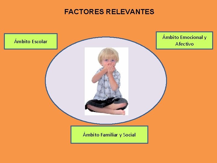 FACTORES RELEVANTES Ámbito Emocional y Afectivo Ámbito Escolar Ámbito Familiar y Social 