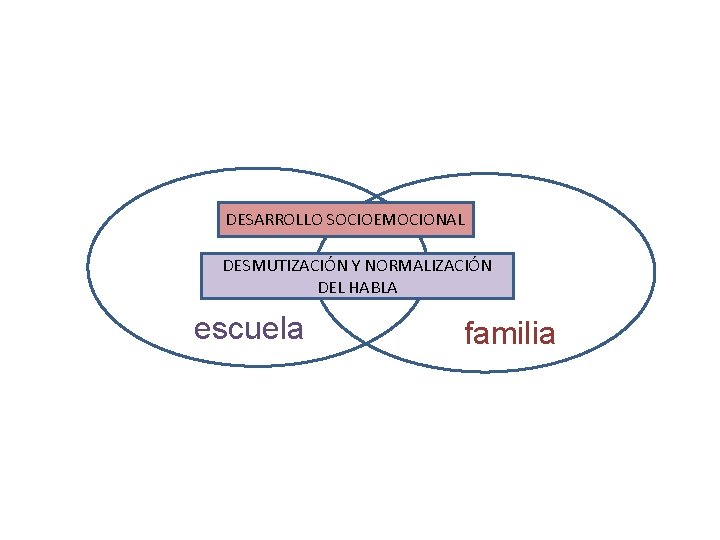 DESARROLLO SOCIOEMOCIONAL DESMUTIZACIÓN Y NORMALIZACIÓN DEL HABLA escuela familia 