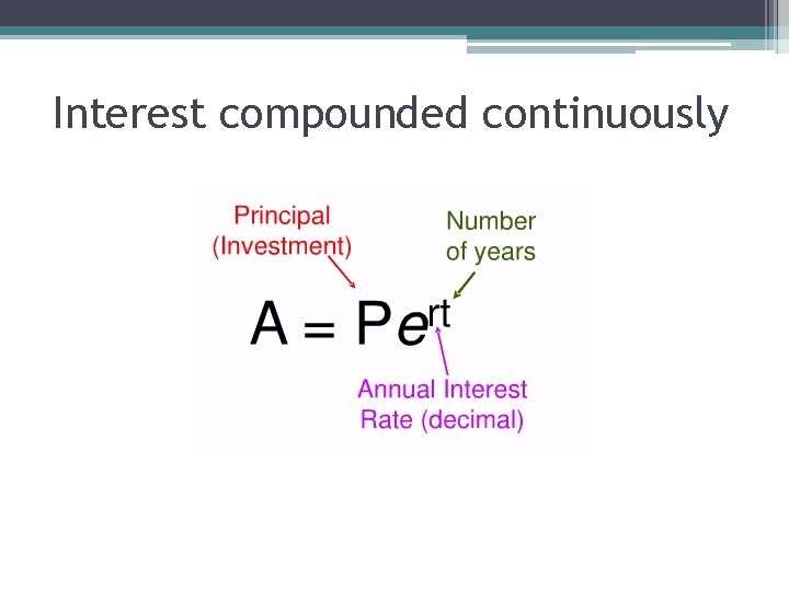 Interest compounded continuously 