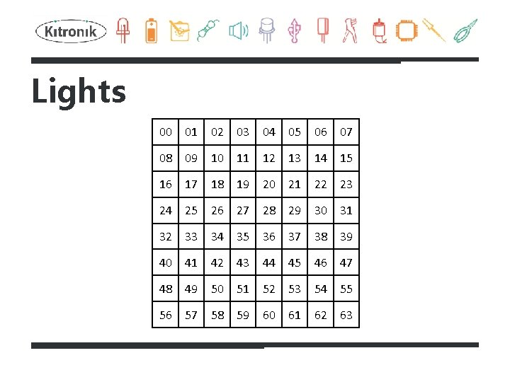 Lights 00 01 02 03 04 05 06 07 08 09 10 11 12