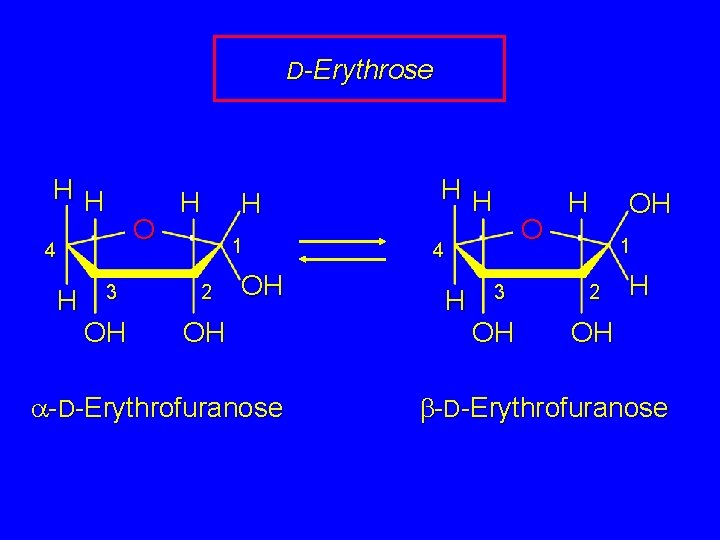 D-Erythrose HH O 4 H 3 OH H H 1 2 OH OH a-D-Erythrofuranose