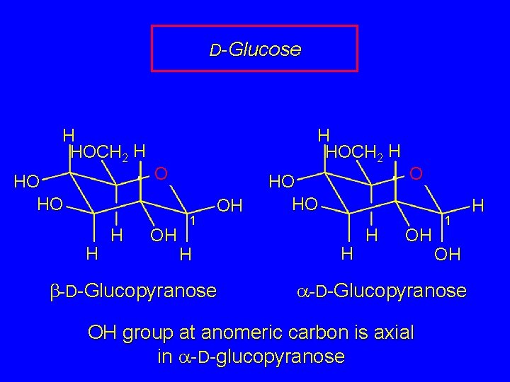 D-Glucose H HOCH 2 H HO HO H HOCH 2 H O OH 1