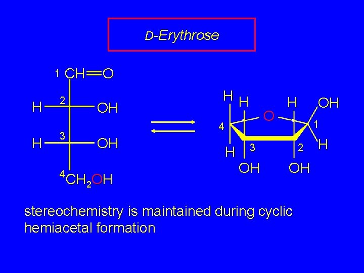 D-Erythrose 1 H H CH 2 3 4 O OH HH O 4 OH