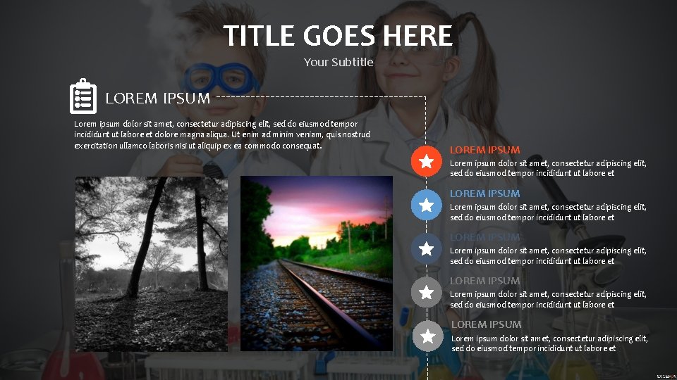 TITLE GOES HERE Your Subtitle LOREM IPSUM Lorem ipsum dolor sit amet, consectetur adipiscing