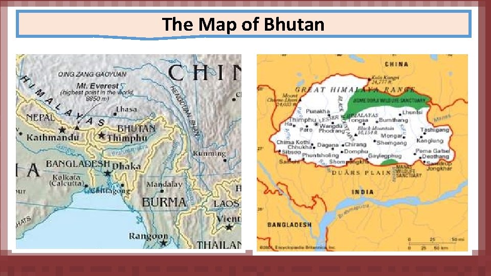 The Map of Bhutan 