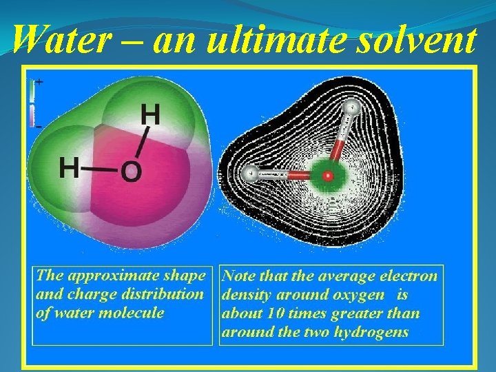 Water – an ultimate solvent 