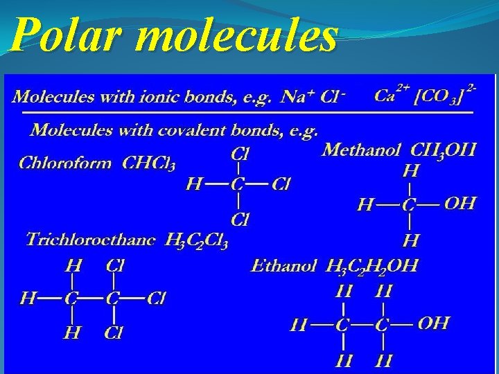 Polar molecules 