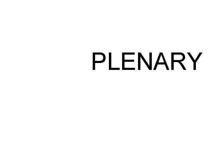 PLENARY 