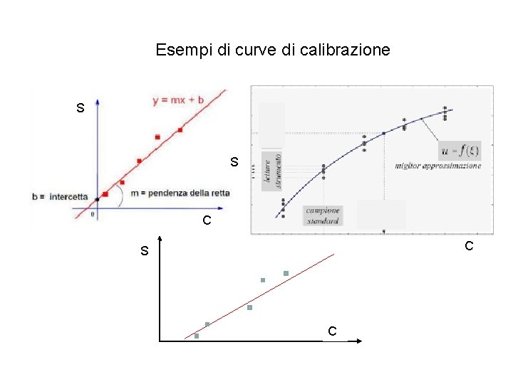 Esempi di curve di calibrazione S S C C S C 