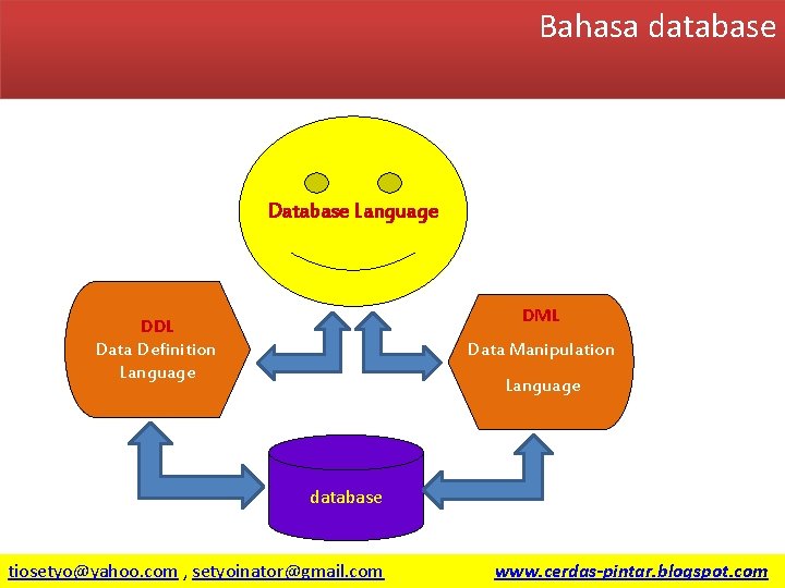 Bahasa database Database Language DML DDL Data Definition Language Data Manipulation Language database 10/31/2021