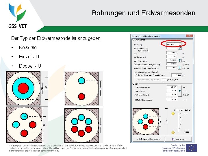 Bohrungen und Erdwärmesonden Der Typ der Erdwärmesonde ist anzugeben • Koaxiale • Einzel -