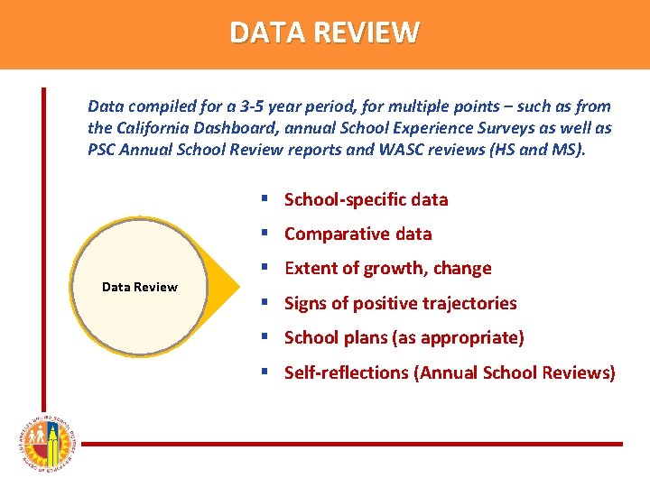 DATA REVIEW Data compiled for a 3 -5 year period, for multiple points –