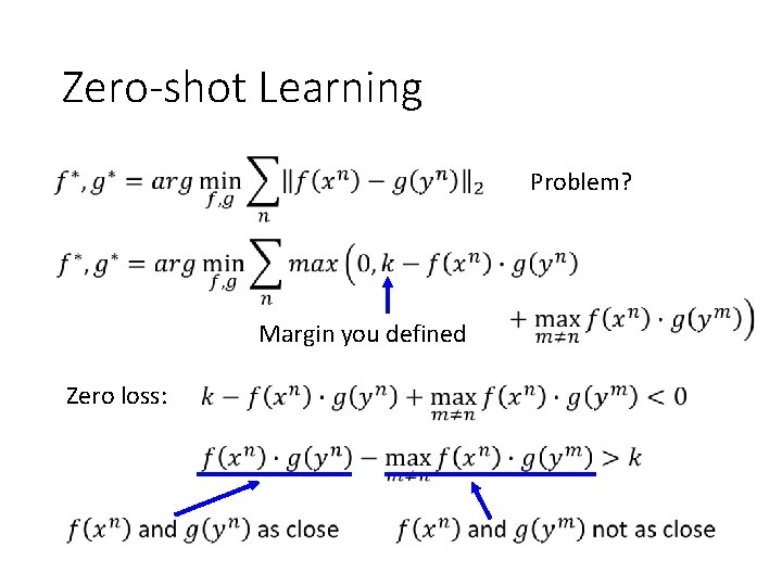 Zero-shot Learning Problem? Margin you defined Zero loss: Zero-shot Learning Problem? Margin you defined Zero loss:
