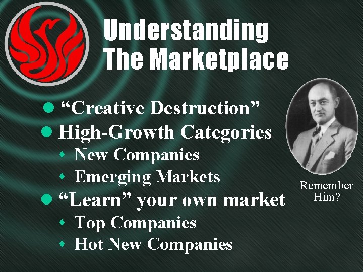 Understanding The Marketplace l “Creative Destruction” l High-Growth Categories s New Companies s Emerging