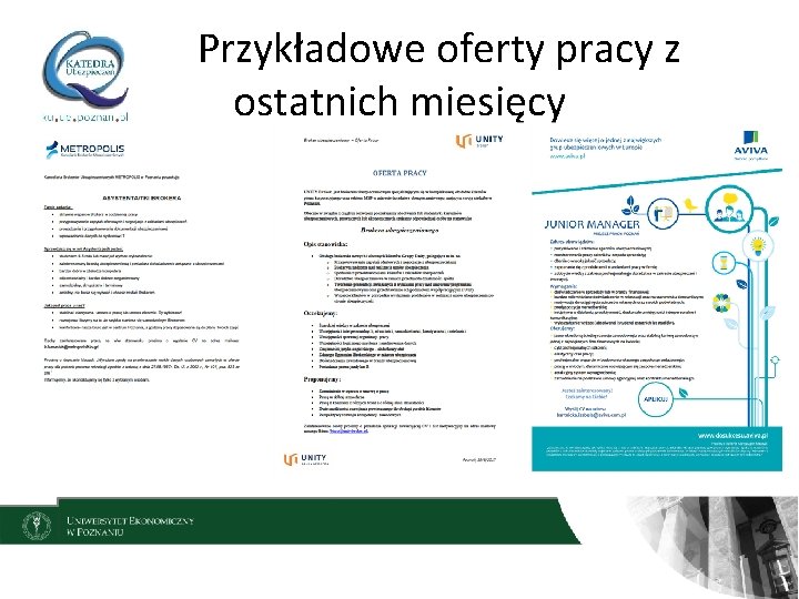 Przykładowe oferty pracy z ostatnich miesięcy 