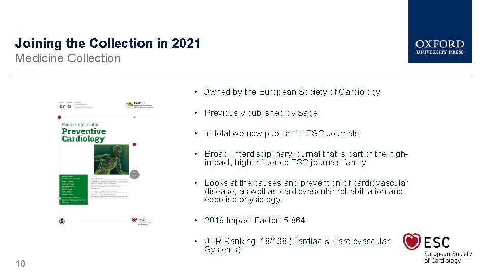 Joining the Collection in 2021 Medicine Collection • Owned by the European Society of