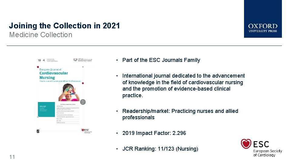 Joining the Collection in 2021 Medicine Collection • Part of the ESC Journals Family