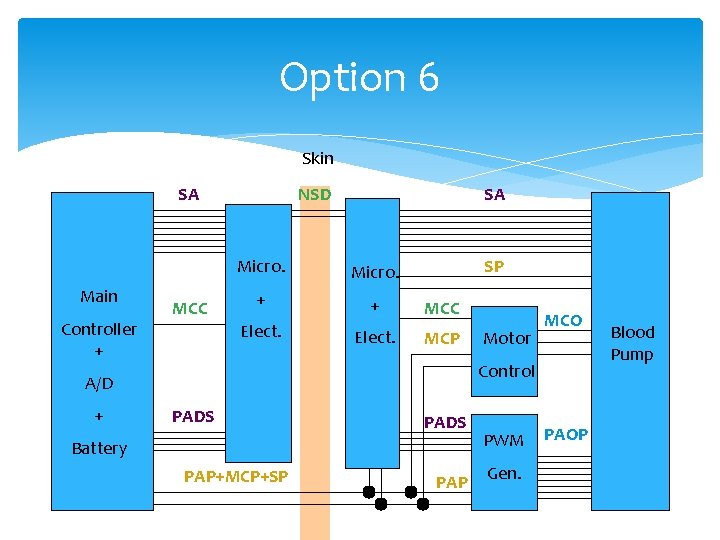 Option 6 Skin SA Main Controller + MCC NSD SA Micro. + + MCC