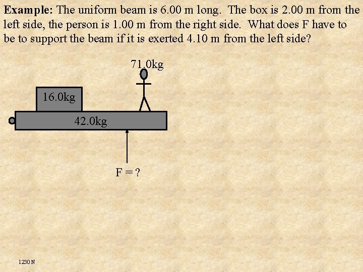 Example: The uniform beam is 6. 00 m long. The box is 2. 00