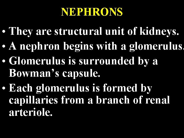 NEPHRONS • They are structural unit of kidneys. • A nephron begins with a