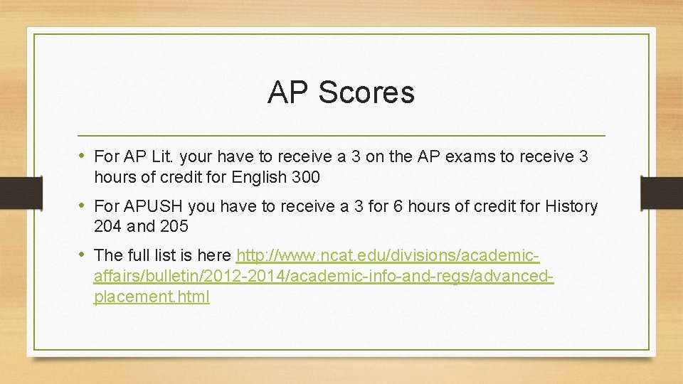 AP Scores • For AP Lit. your have to receive a 3 on the