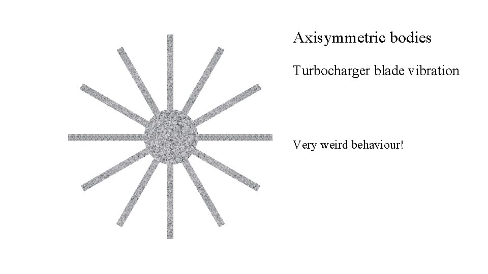 Axisymmetric bodies Turbocharger blade vibration Very weird behaviour! 