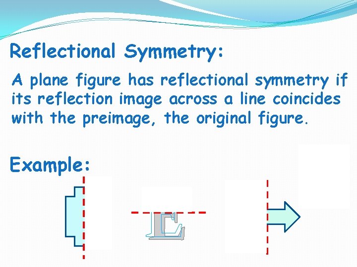 Reflectional Symmetry: A plane figure has reflectional symmetry if its reflection image across a Reflectional Symmetry: A plane figure has reflectional symmetry if its reflection image across a