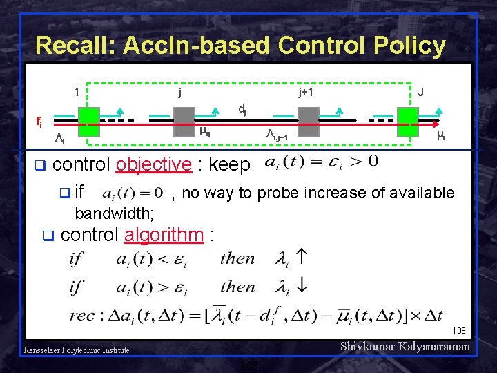 Recall: Accln-based Control Policy 1 j+1 J dj fi μij Λi q j Λi,