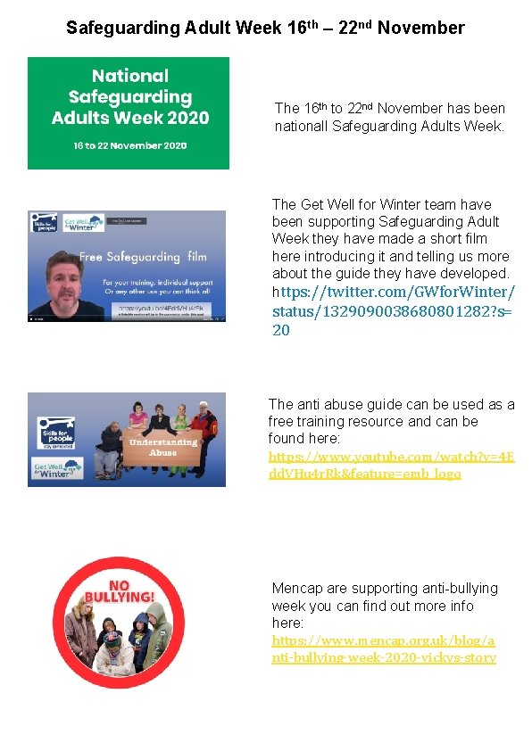 Safeguarding Adult Week 16 th – 22 nd November The 16 th to 22