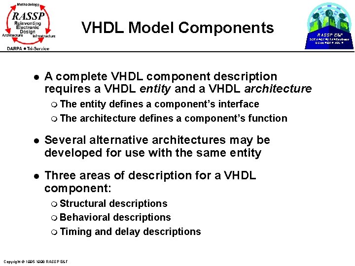 VHDL Model Components RASSP E&F SCRA GT UVA Raytheon UCinc EIT ADL l A