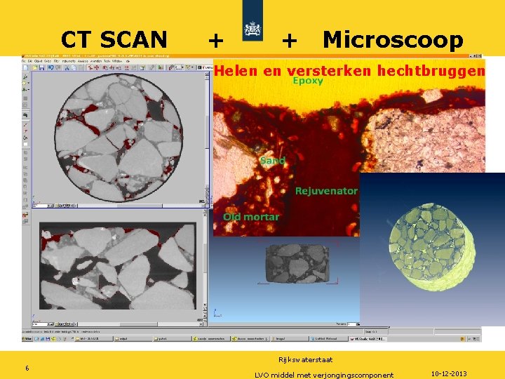 CT SCAN + + Microscoop Helen en versterken hechtbruggen Rijkswaterstaat 6 LVO middel met