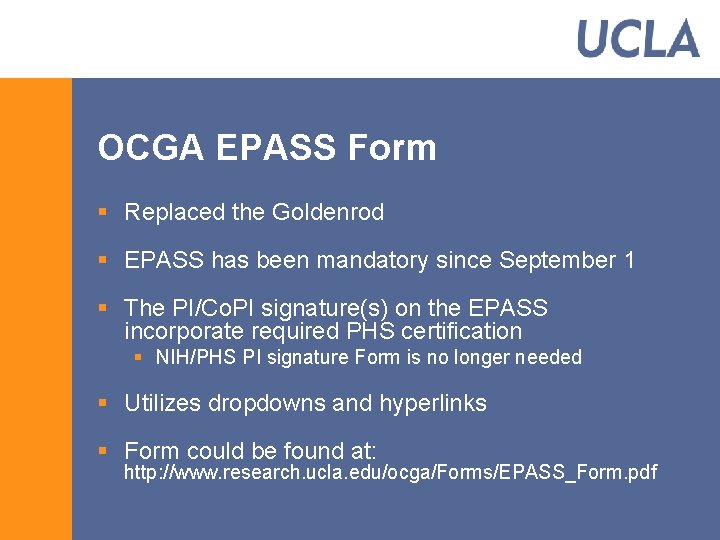 OCGA EPASS Form § Replaced the Goldenrod § EPASS has been mandatory since September