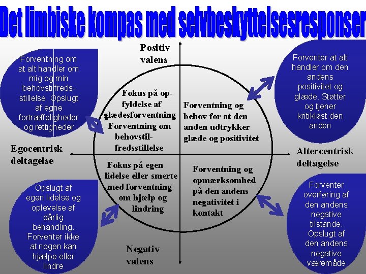 Forventning om at alt handler om mig og min behovstilfredsstillelse. Opslugt af egne fortræffeligheder