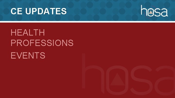 CE UPDATES HEALTH PROFESSIONS EVENTS 