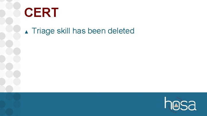 CERT ▲ Triage skill has been deleted 