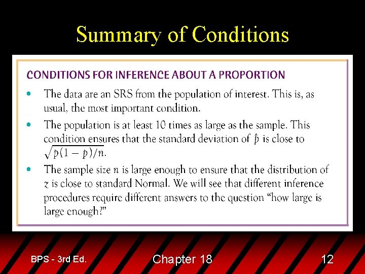 Summary of Conditions BPS - 3 rd Ed. Chapter 18 12 