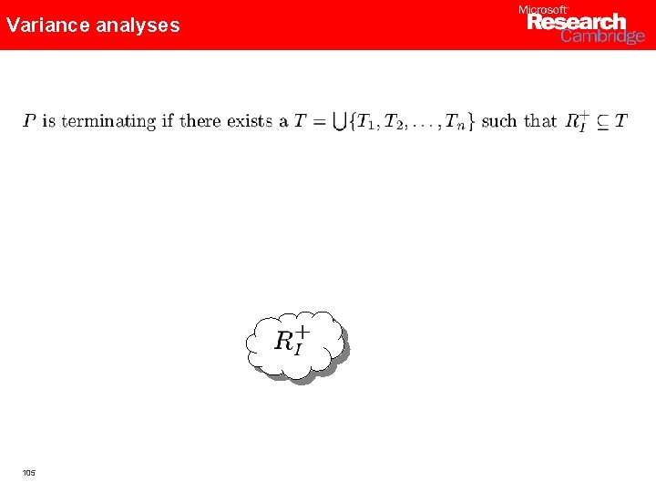 Variance analyses 105 