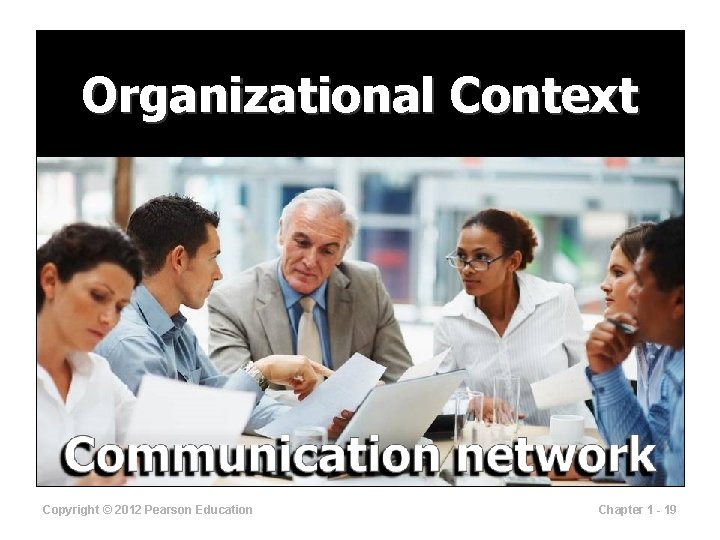 Organizational Context Copyright © 2012 Pearson Education Chapter 1 - 19 