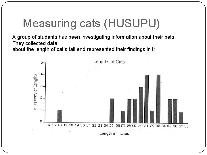 Measuring cats (HUSUPU) A group of students has been investigating information about their pets.