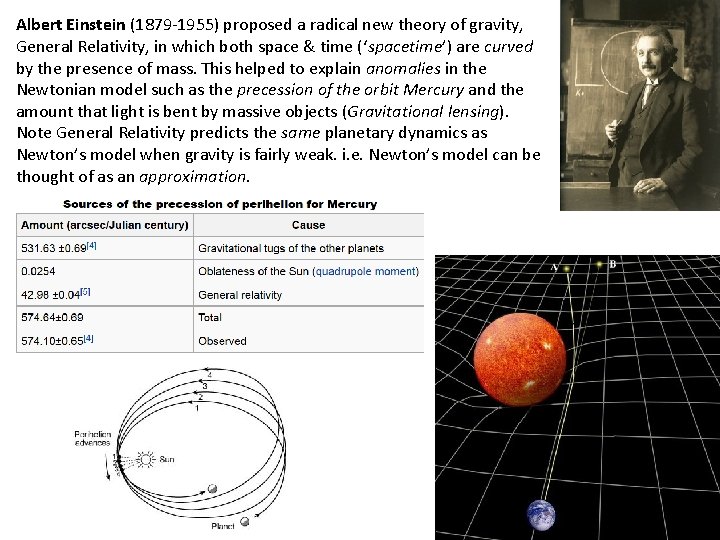 Albert Einstein (1879 -1955) proposed a radical new theory of gravity, General Relativity, in