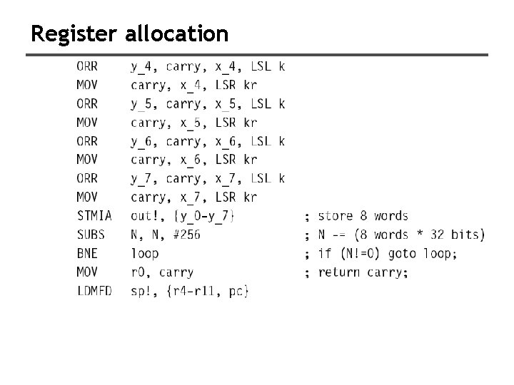 Register allocation 