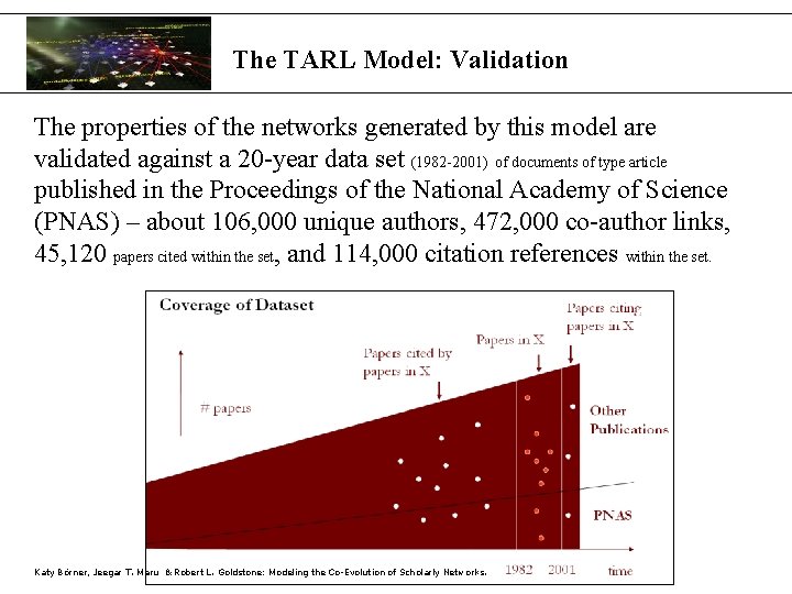 The TARL Model: Validation The properties of the networks generated by this model are