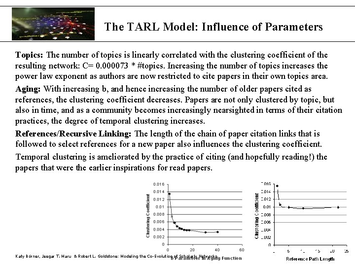 The TARL Model: Influence of Parameters Topics: The number of topics is linearly correlated