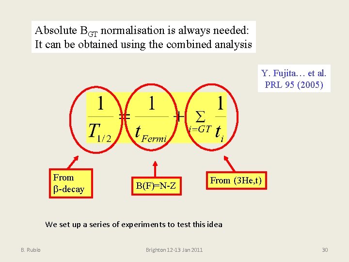 Absolute BGT normalisation is always needed: It can be obtained using the combined analysis