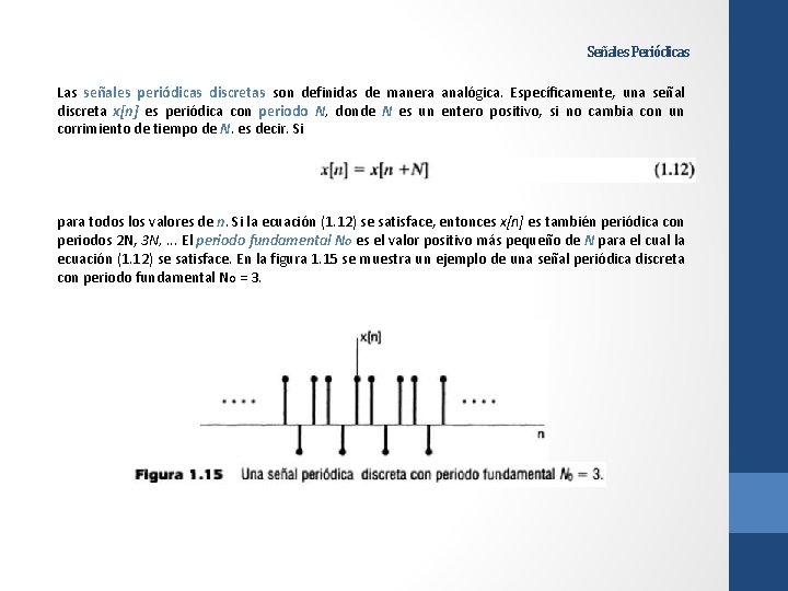 Señales Periódicas Las señales periódicas discretas son definidas de manera analógica. Específicamente, una señal Señales Periódicas Las señales periódicas discretas son definidas de manera analógica. Específicamente, una señal