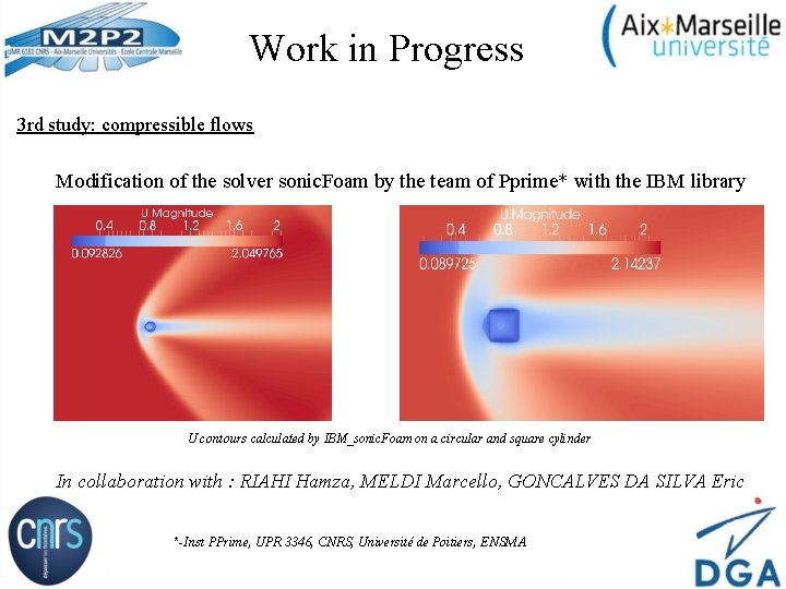 Work in Progress 3 rd study: compressible flows Modification of the solver sonic. Foam