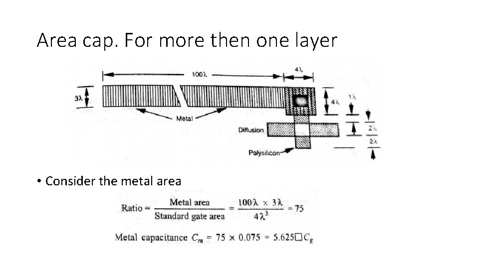 Area cap. For more then one layer • Consider the metal area Area cap. For more then one layer • Consider the metal area