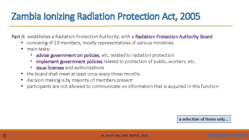 Medical equipment standards in Zambian hospitals Application of